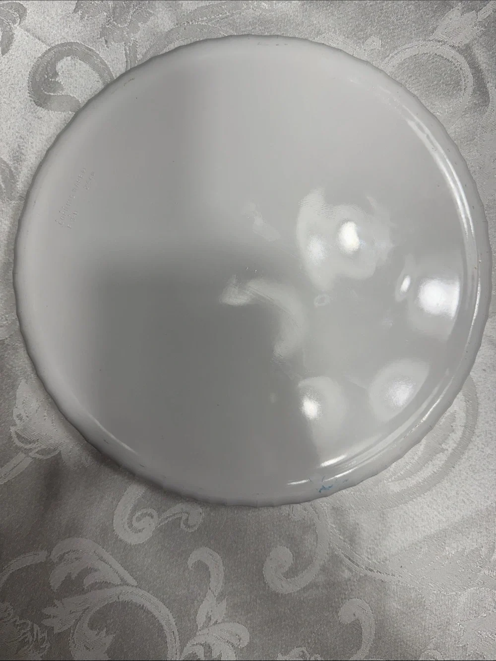 Corning ware French white Quiche dish. 10” diameter.
